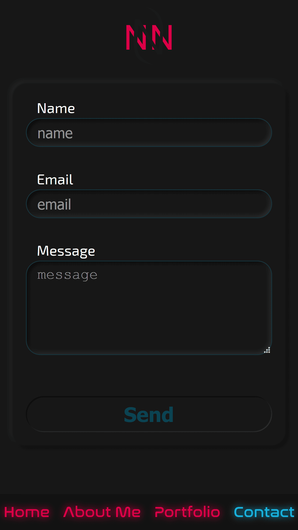 Contact page on mobile